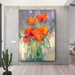 纯手绘油画现代简约轻奢挂画抽象花卉装饰画卧室餐厅歺厅饭厅壁画 拉丝经典黑 100*150cm