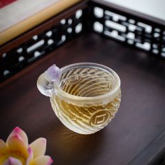 琉璃茶杯主人杯单杯可爱猫咪杯女士玻璃茶杯个人专用单只伴手礼 黄色