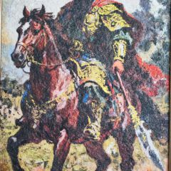 关公骑马岩画图马年吉祥、招财辟邪、升官发财，预示前途无量！